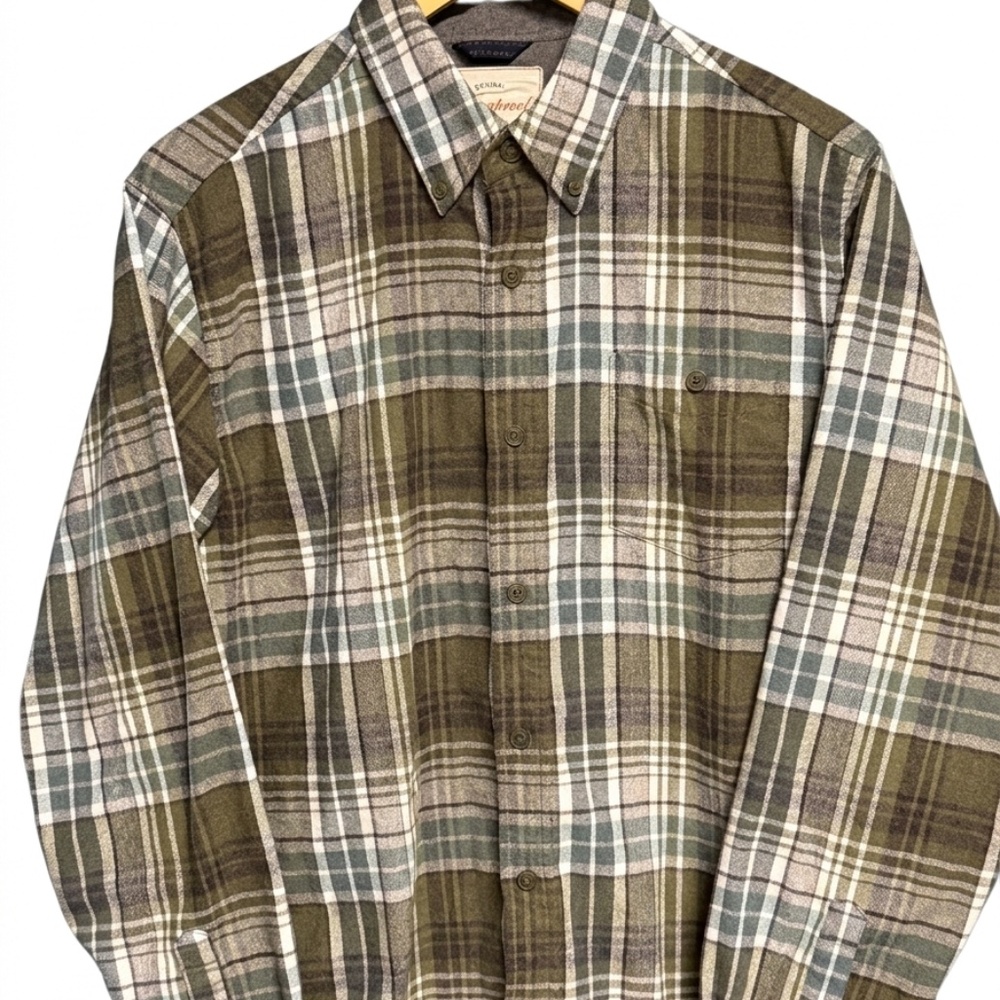 Weatherproof Vintage Earth-Tone Plaid Flannel Shirt - Size M